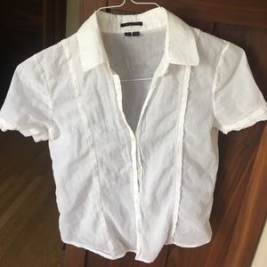 Theory short sleeve button down blouse